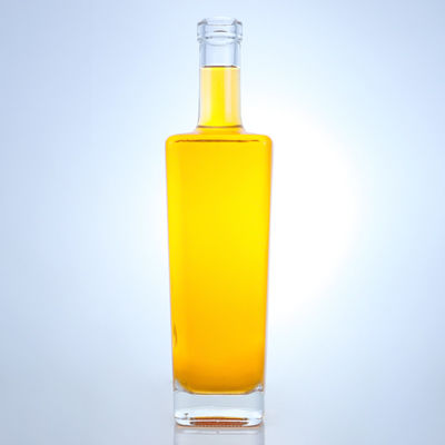 750ml カスタム 形 グラス スピリット ボトル ブランデー ウォッカ ウィスキー コーク トップ 方形