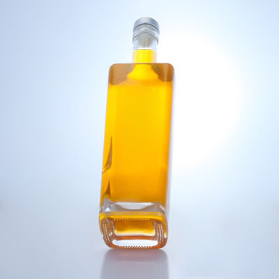 750ml カスタム 形 グラス スピリット ボトル ブランデー ウォッカ ウィスキー コーク トップ 方形