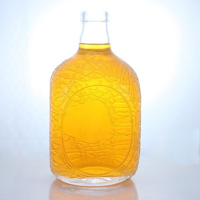 独特の丸い形 印花された食品級 ラム ウォッカ ウィスキー テキラ ジン ガラスボトル コルク パーフェクト
