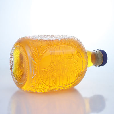 独特の丸い形 印花された食品級 ラム ウォッカ ウィスキー テキラ ジン ガラスボトル コルク パーフェクト