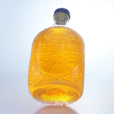 独特の丸い形 印花された食品級 ラム ウォッカ ウィスキー テキラ ジン ガラスボトル コルク パーフェクト