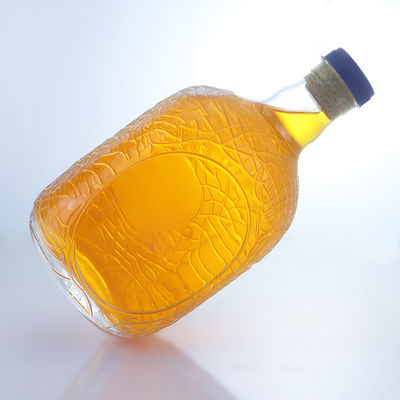 独特の丸い形 印花された食品級 ラム ウォッカ ウィスキー テキラ ジン ガラスボトル コルク パーフェクト