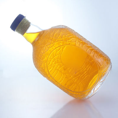 独特の丸い形 印花された食品級 ラム ウォッカ ウィスキー テキラ ジン ガラスボトル コルク パーフェクト