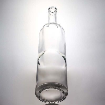 750ml 丸いガラスの酒瓶 ウイスキー・ラム・ジン用 コルクタップとガラスの襟