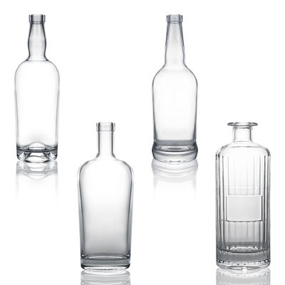 透明またはカスタマイズされた 700ml ガラスボトル 酒 ラム ウォッカ ウィスキー テキラ と ジン