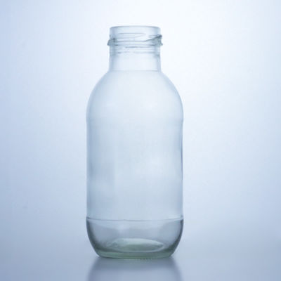 300ml 蓋付きの丸いガラス製のミルクボトル 液体 貯蔵溶液 デカル表面処理