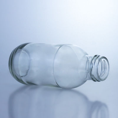 300ml 蓋付きの丸いガラス製のミルクボトル 液体 貯蔵溶液 デカル表面処理