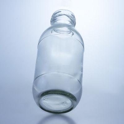 300ml 蓋付きの丸いガラス製のミルクボトル 液体 貯蔵溶液 デカル表面処理