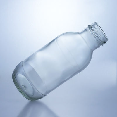 300ml 蓋付きの丸いガラス製のミルクボトル 液体 貯蔵溶液 デカル表面処理