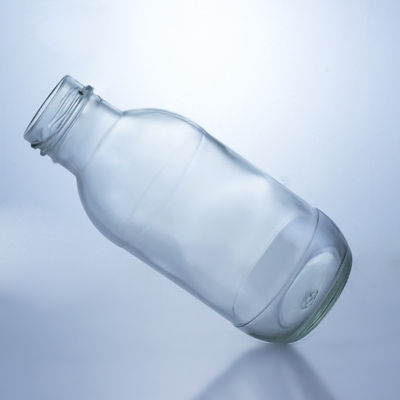 300ml 蓋付きの丸いガラス製のミルクボトル 液体 貯蔵溶液 デカル表面処理