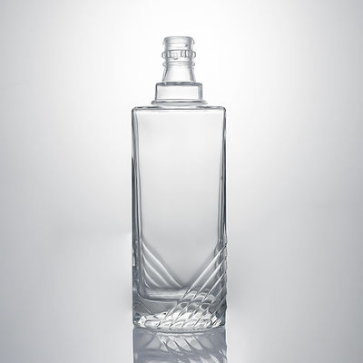 クリアグラス酒瓶 凸字体とコルクストッパー