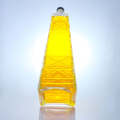 透明 独特の形 700ml 75cl 凸字 スーパー フリント ラム ウォッカ ウイスキー ガラス ボトル