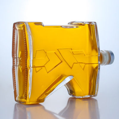 750ml クリア フリント ガラス ボトル ジン・ラム・シャンパン・ブランデー・ウイスキー 独特の形