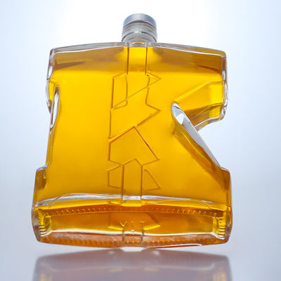 750ml クリア フリント ガラス ボトル ジン・ラム・シャンパン・ブランデー・ウイスキー 独特の形