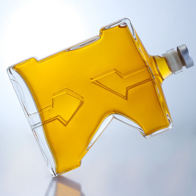 750ml クリア フリント ガラス ボトル ジン・ラム・シャンパン・ブランデー・ウイスキー 独特の形