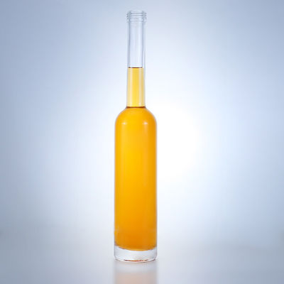 クリア フリント ガラス コラー 500ml ジン・ラム・シャンパン・ブランデー・ウイスキー用の長頸ボトル