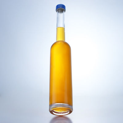 クリア フリント ガラス コラー 500ml ジン・ラム・シャンパン・ブランデー・ウイスキー用の長頸ボトル