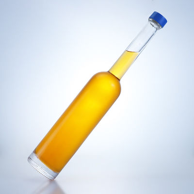 クリア フリント ガラス コラー 500ml ジン・ラム・シャンパン・ブランデー・ウイスキー用の長頸ボトル