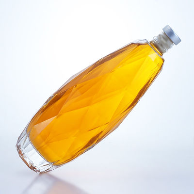 独特のデザイン 透明ガラスボトル ティーキラ ジン ラム シャンパン ブランデー ウィスキー 750ml