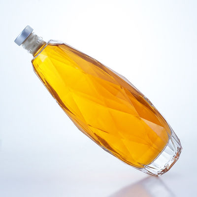 独特のデザイン 透明ガラスボトル ティーキラ ジン ラム シャンパン ブランデー ウィスキー 750ml