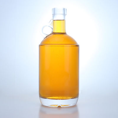 クリア フリントガラス 750ml 独特のデザイン 丸い形ボトル ジン・ラム・シャンパン