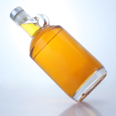 クリア フリントガラス 750ml 独特のデザイン 丸い形ボトル ジン・ラム・シャンパン