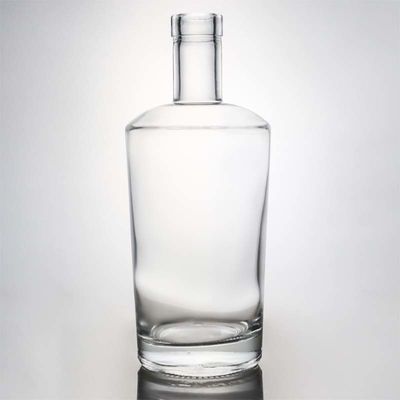 コラー素材 ガラス 750ml 丸い形 透明な石灰瓶 パーソナライズド ジン・ラム