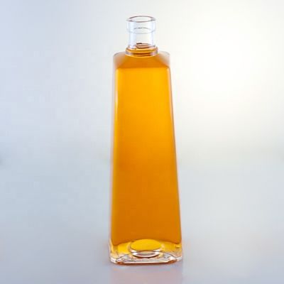 カスタマイズされたロゴ クリアグラス 750ml ウイスキーボトル コルクと四角形