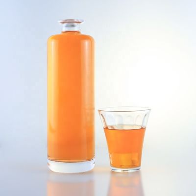 オーダーメイドのロゴとコルクと 750ml ユニークな丸い石灰石ガラスボトル