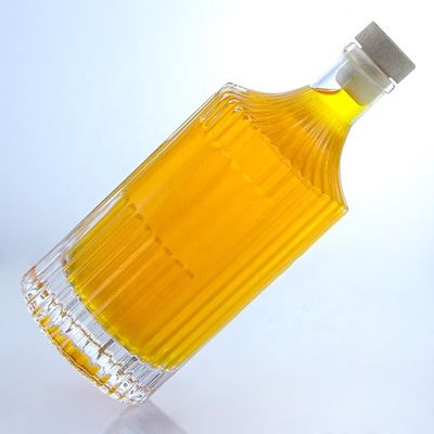 500ml 750ml 1000ml 透明な空ガラスボトル ウォッカ ジン ラム ウィスキー ブランデー