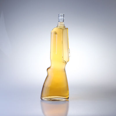 500ml ウイスキー ガラス ボトル 銃 形 オープン 模様 700ml ウォッカ ボトル 飲料産業用