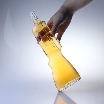 500ml ウイスキー ガラス ボトル 銃 形 オープン 模様 700ml ウォッカ ボトル 飲料産業用
