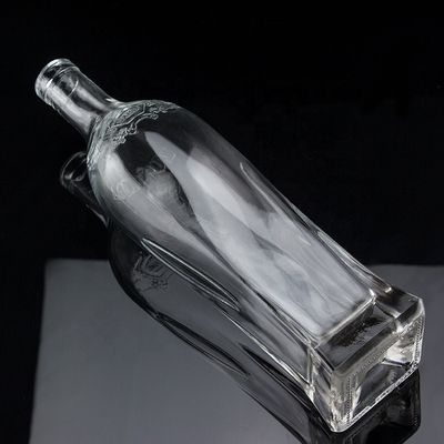 750ml スーパー フリント 丸肩 方形 ラム ウォッカ 酒 コーク付き ガラスボトル