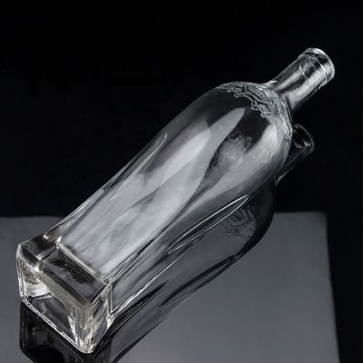 750ml スーパー フリント 丸肩 方形 ラム ウォッカ 酒 コーク付き ガラスボトル