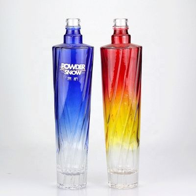750ml グラスボトル グラデント色とスクリューキャップ