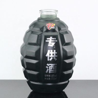 500ml 独特の爆弾形ガラスボトル カスタマイズされたアルコール包装のために
