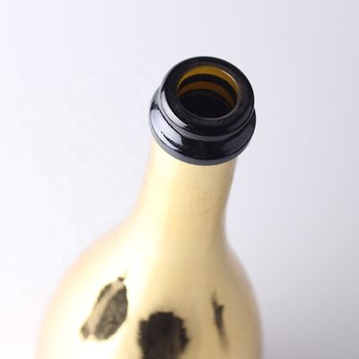 オーダーメイド ゴールド シャンパン ガラス ボトル ガラスボディ素材で作られた プラスチックキャップ