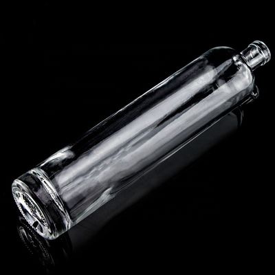 オーダーメイド 750ml 厚底直形ガラスボトル スーパーフリント・リクオール
