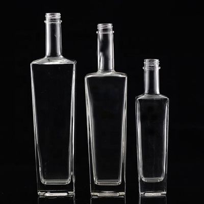 透明またはカスタマイズされたガラスボトル 250ml 500ml 700ml 750ml 平方ガラス酒瓶