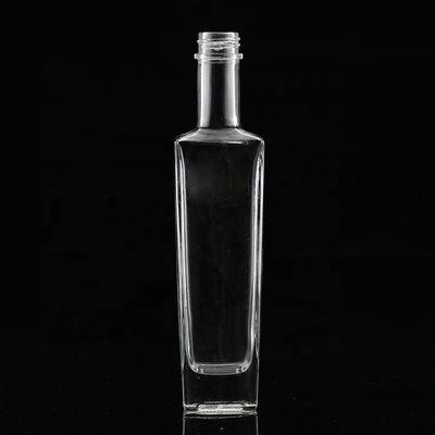 透明またはカスタマイズされたガラスボトル 250ml 500ml 700ml 750ml 平方ガラス酒瓶