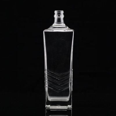 透明またはカスタマイズされたガラスボトル 250ml 500ml 700ml 750ml 平方ガラス酒瓶
